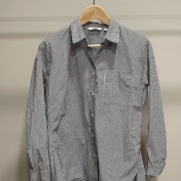 Uniqlo Button Down Shirt - Size S - Black/White Stripes - Picture 1 of 3